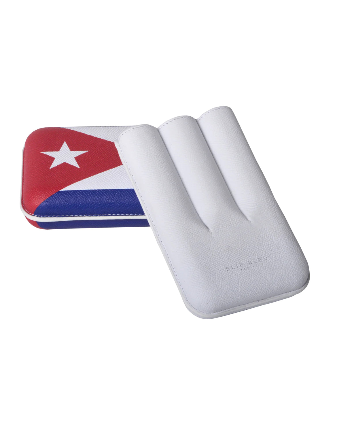 Elie Bleu - Cuban Flag 3 Cigar Leather Case