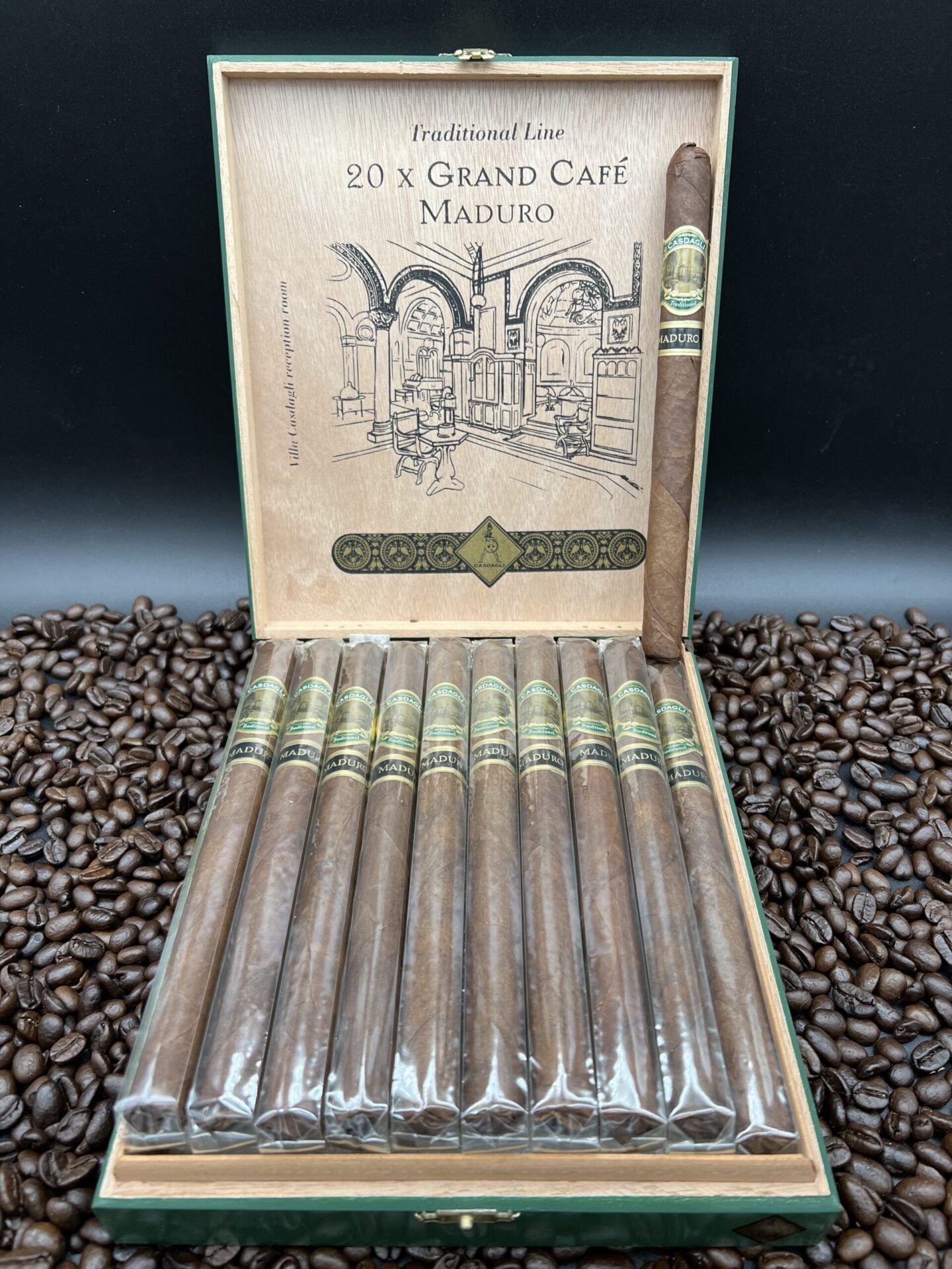 Casdagli Gran Cafe Maduro Lancero cigars supplied by Sir Louis Cigars