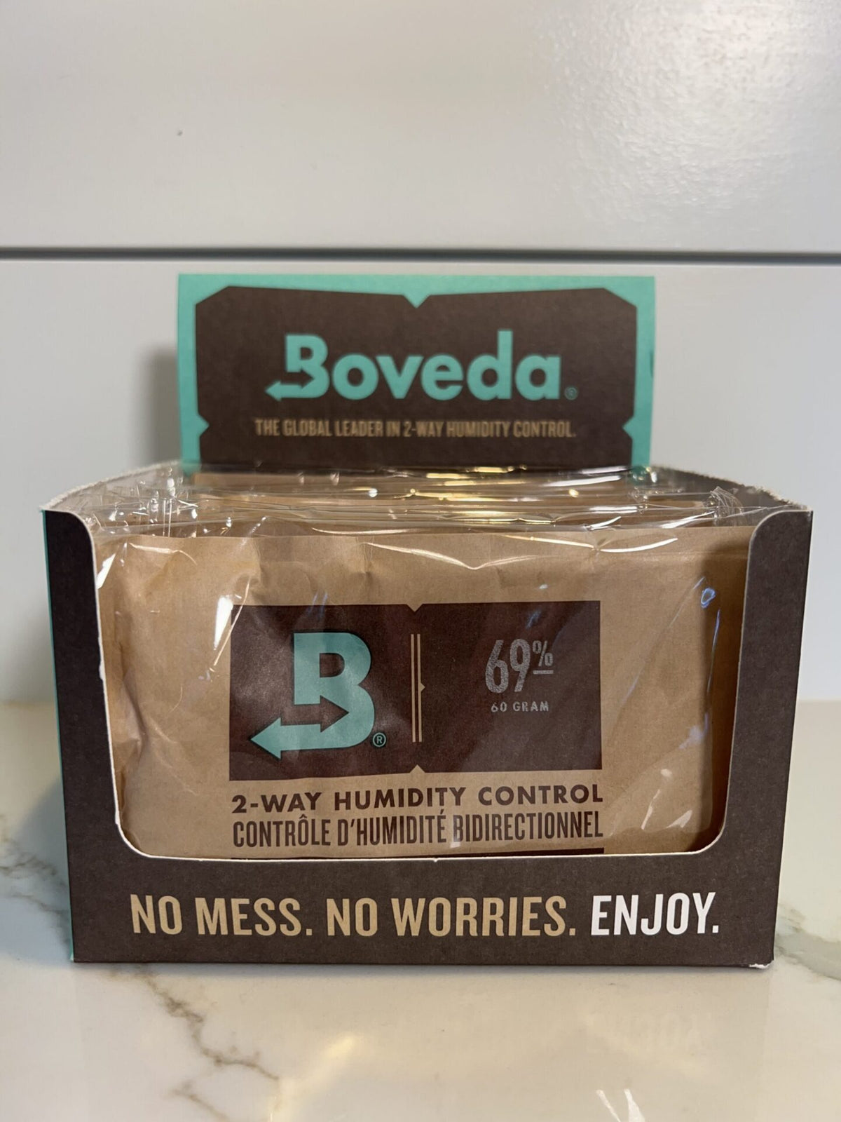 Boveda 60g 69% cigars supplied by Sir Louis Cigars